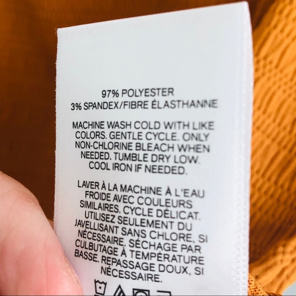 Express Orange Textured Square Neck Top | Sz S - Picture 4 of 5